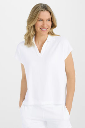 Frottee Shirt mit Polokragen