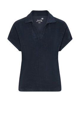 Frottee Shirt mit Polokragen