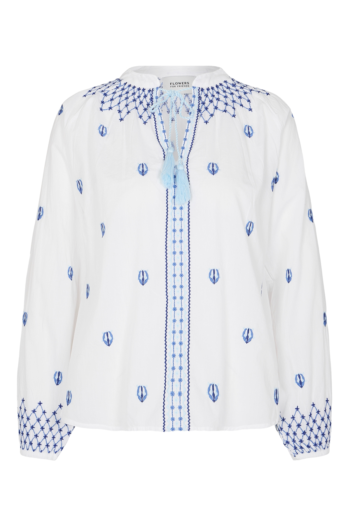 Bluse aus Baumwolle mit Stickerei