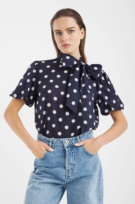 Bluse Bow Dots