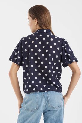 Bluse Bow Dots