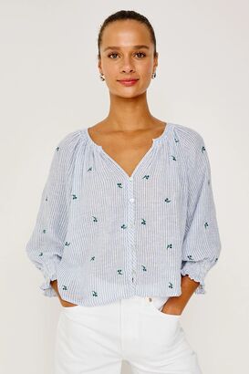 Bluse Mariah mit Leinen
