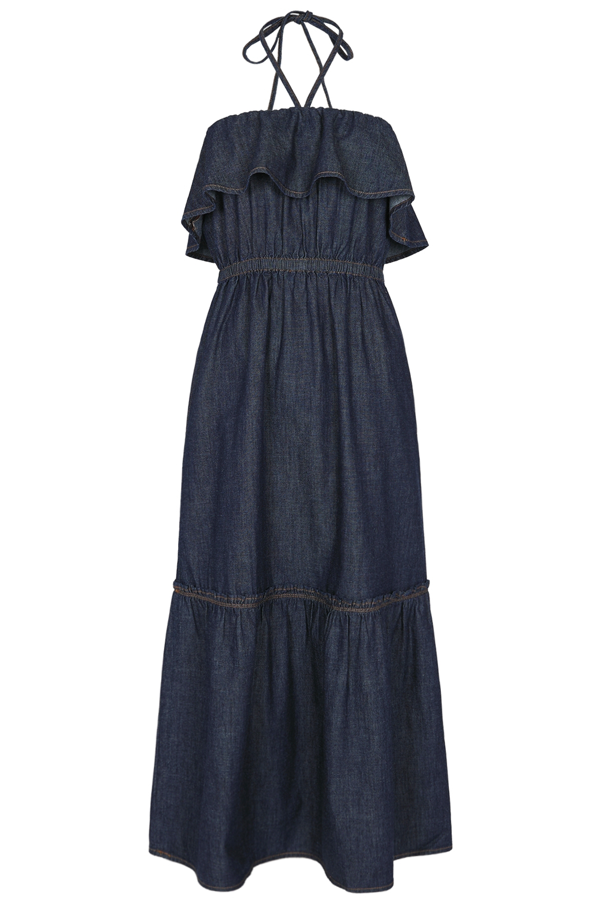 Bandeau Kleid mit Volants 