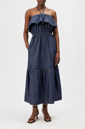 Bandeau Kleid mit Volants 