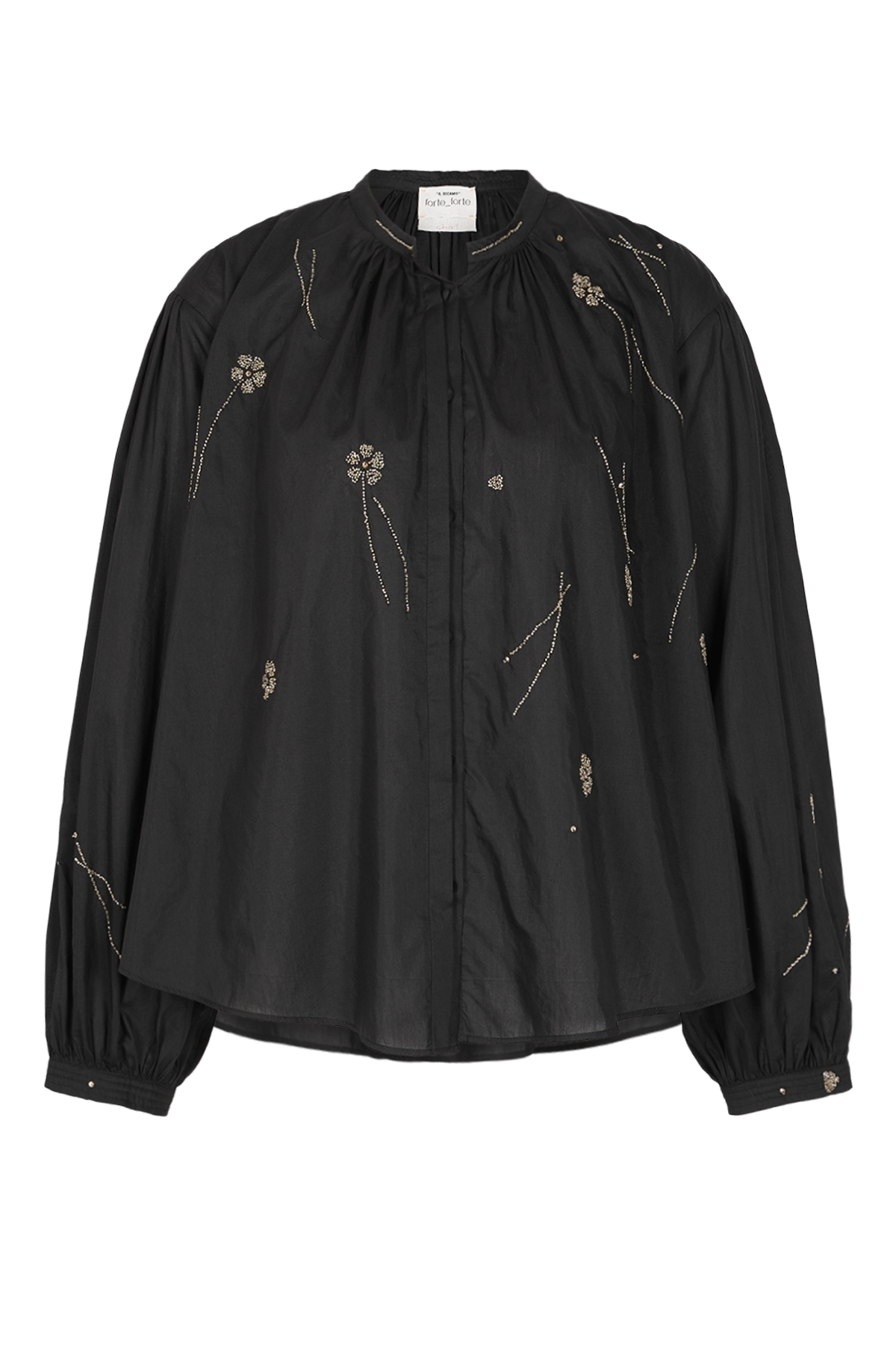 Bluse mit Perlenapplikationen 