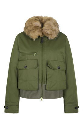 Bomberjacke mit Faux Fur Kragen 