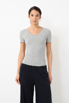 Shirt mit Spitzenborte