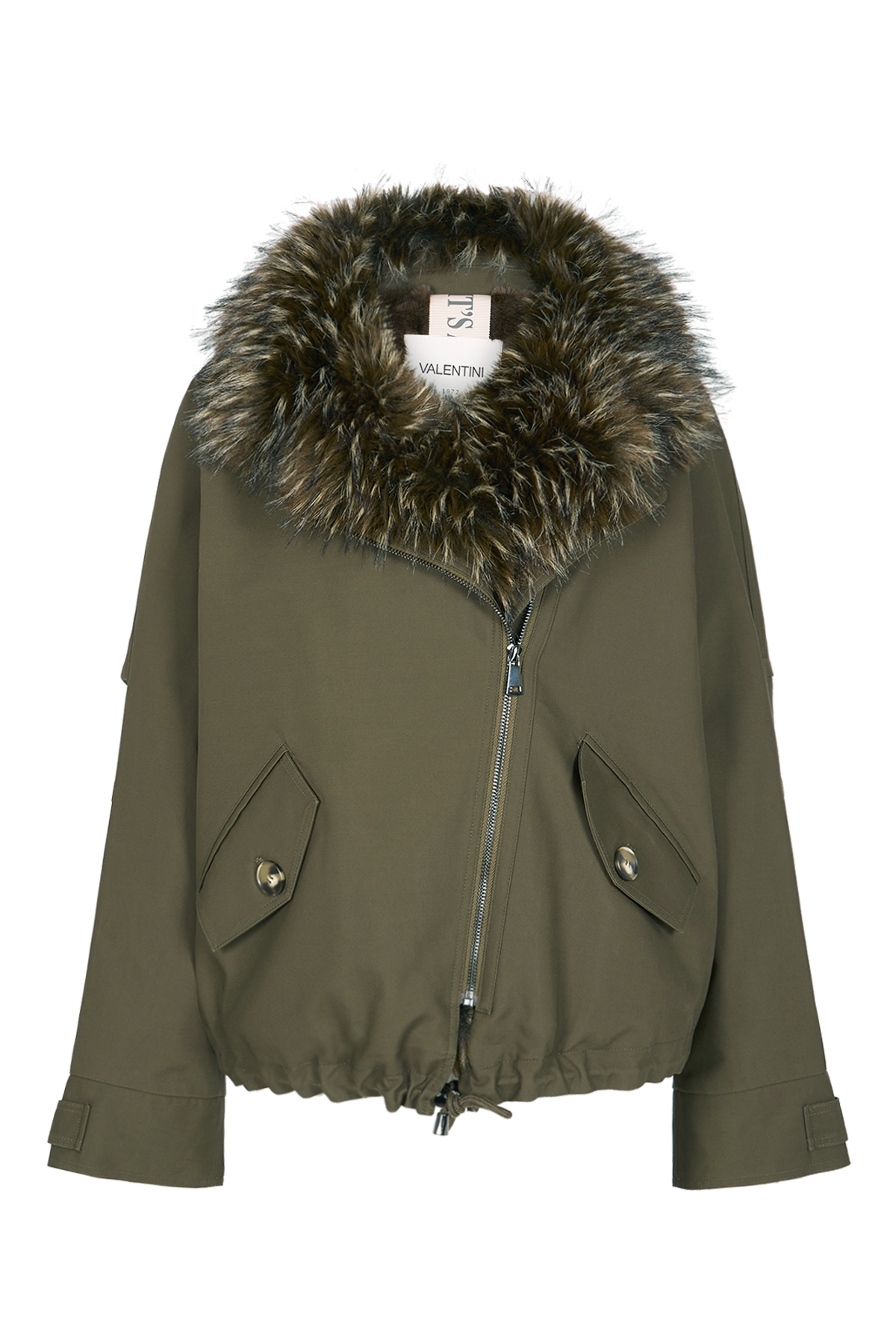 Jacke aus Baumwolle mit Fake Fur