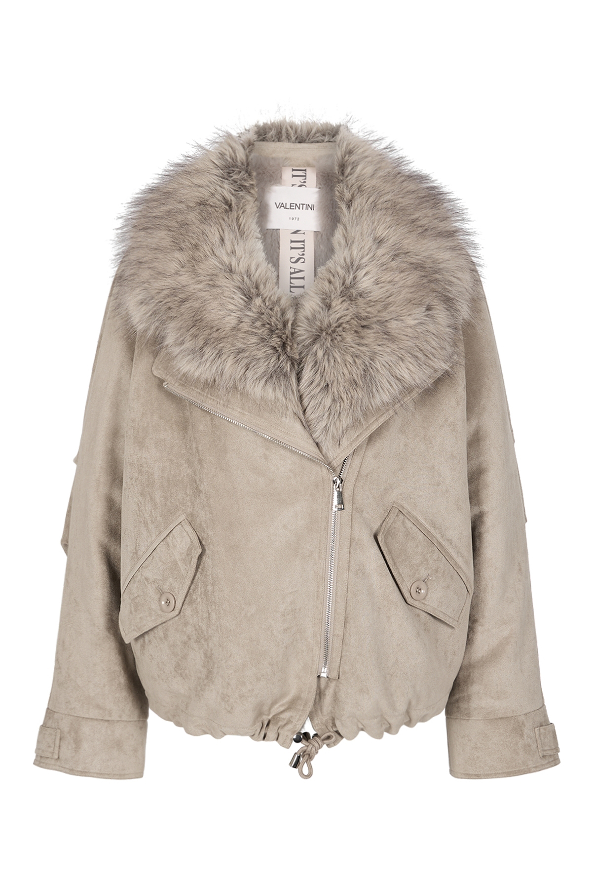 Jacke aus Velours mit Fake Fur