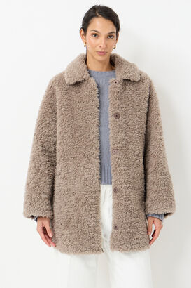 Faux Fur Long Jacket