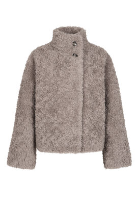 Faux Fur Jacke mit Stehkragen 
