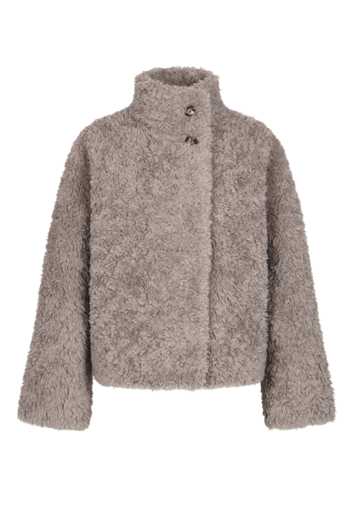 Faux Fur Jacke mit Stehkragen 