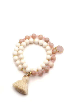 Armband Mala Twin, Rose Moon 