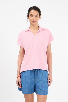Frottee Shirt mit Polokragen