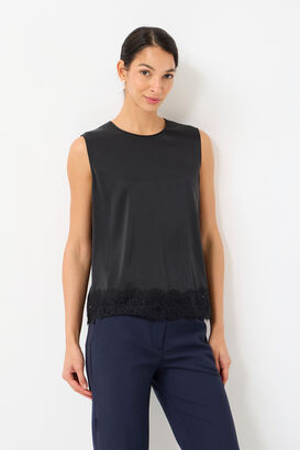 &Auml;rmellose Bluse aus Seidenstretch