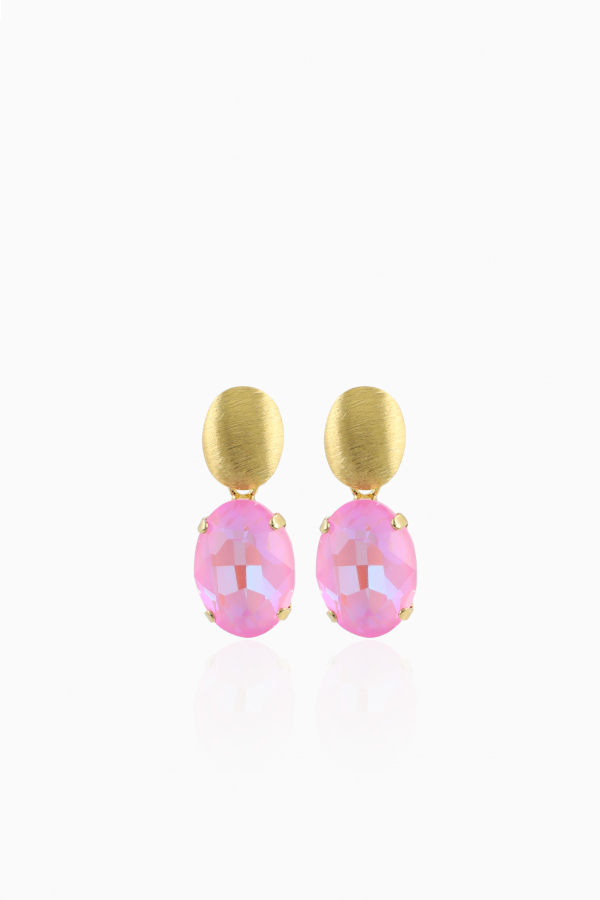 Ohrringe Oval Strass Pendant